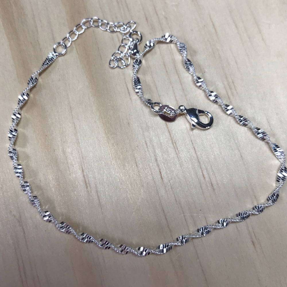 Sterling Silver Dainty Anklet - Picture 2 of 2